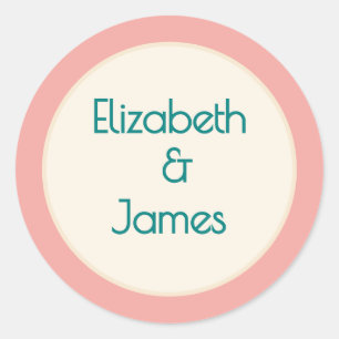 Transformative Teal Modern  Contemporary Wedding Classic Round Sticker