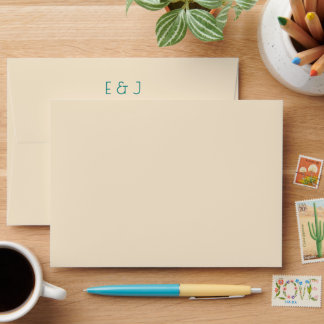 Transformative Teal Modern Contemporary Wedding Envelope