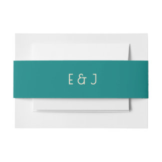 Transformative Teal Modern Contemporary Wedding Invitation Belly Band