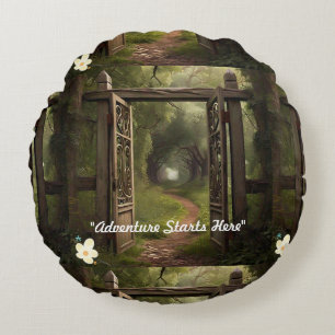 "Transformative Travel" Round Pillow