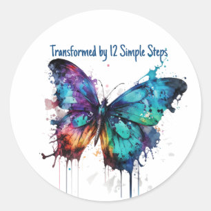 Transformed by 12 Simple Steps Classic Round Sticker