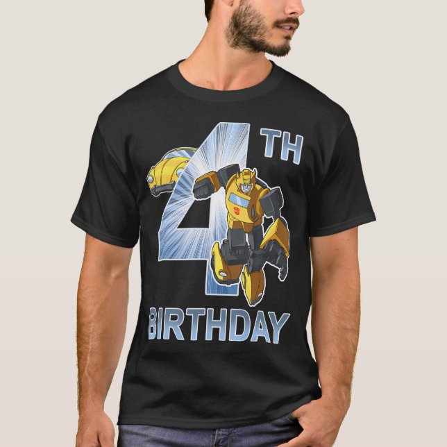 Transformers Bumblebee 4Th Birthday T-Shirt (Front)