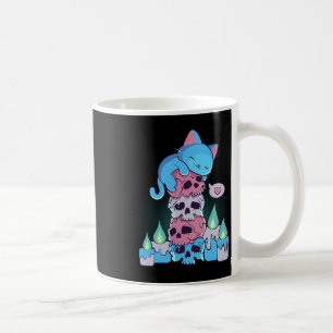 Transgender Aesthetic Kawaii Cat On Skulls Subtle  Coffee Mug