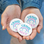 Transgender Ally 2 Inch Round Button<br><div class="desc">A pretty transgender rainbow made with the colours of the trans pride flag colours blue,  pink,  and white.. Great gift for friends or family who support their loved ones transition.</div>