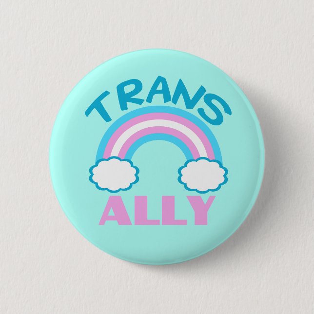 Transgender Ally Teal 2 Inch Round Button (Front)
