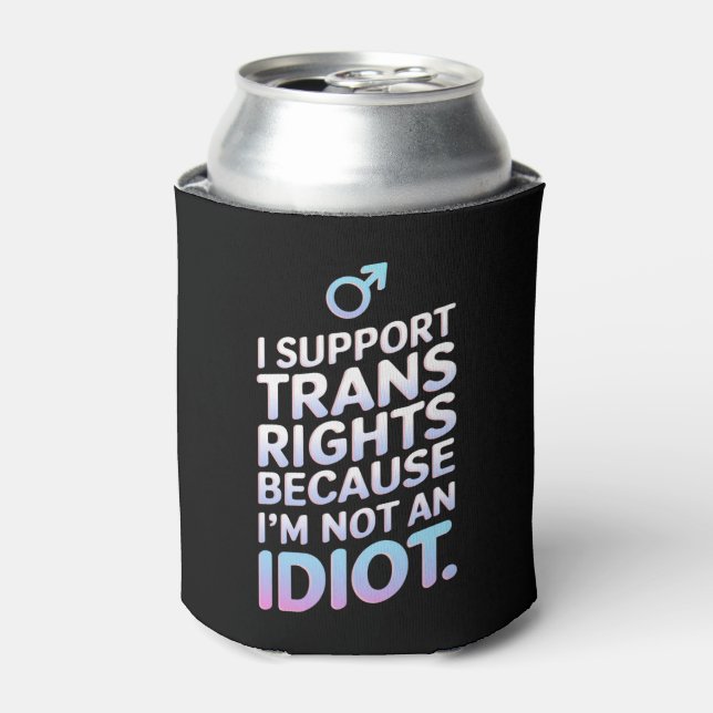 Transgender Ally Trans Pride Flag Support  Can Cooler (Can Front)