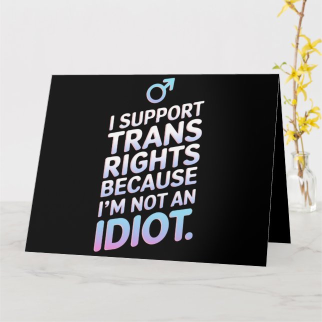 Transgender Ally Trans Pride Flag Support  Card (Yellow Flower)