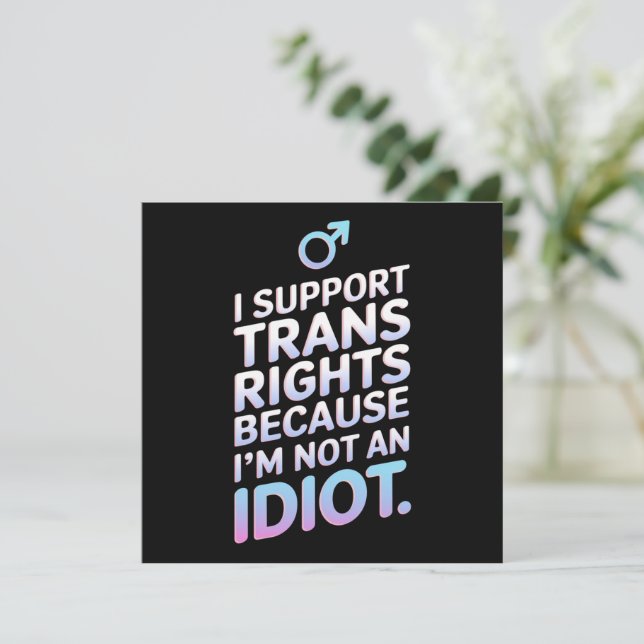 Transgender Ally Trans Pride Flag Support  Invitation (Standing Front)
