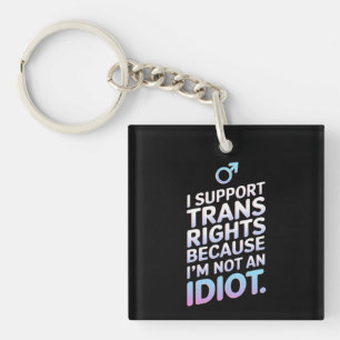 Transgender Ally Trans Pride Flag Support  Keychain