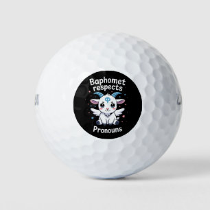 Transgender Baphomet Respects Pronouns Trans Pride Golf Balls