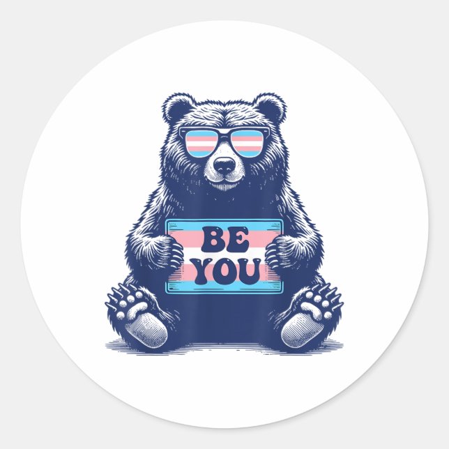 Transgender Be You Trans Pride M2f F2m  Classic Round Sticker (Front)