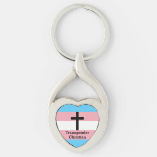 Transgender Christian Pride Button Keychain