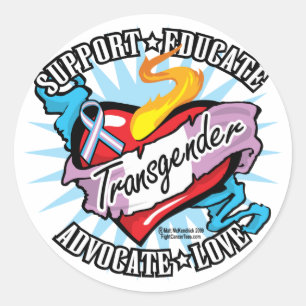 Transgender Classic Heart Classic Round Sticker