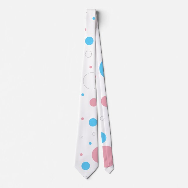 Transgender Colour Big Polka Dots  Tie (Front)