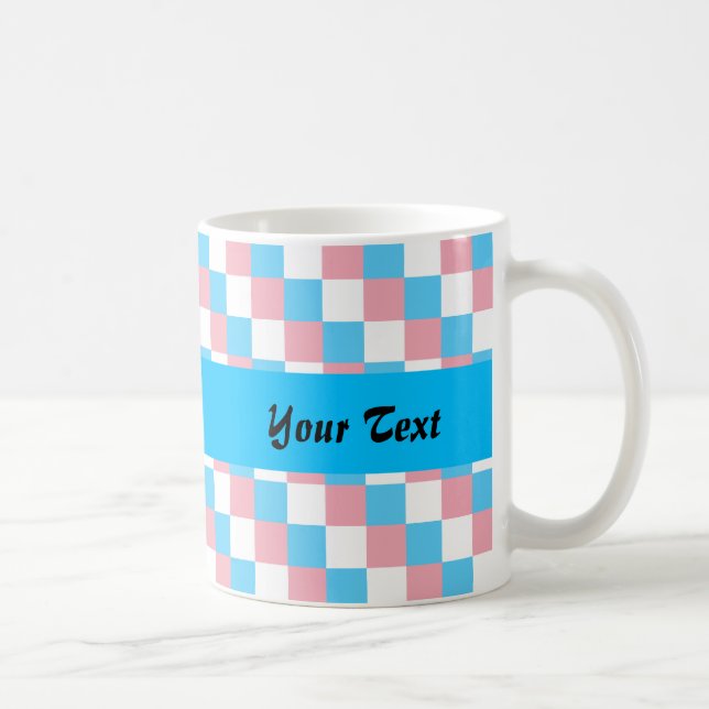 Transgender colours chequered pattern coffee mug (Right)