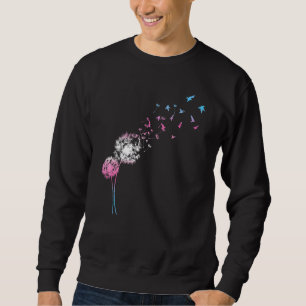 Transgender Dandelion Trans Pride Pink White Blue Sweatshirt