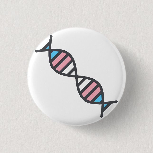 Transgender DNA Pride Flag 1 Inch Round Button (Front)