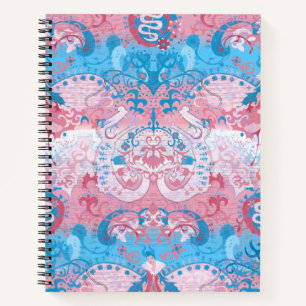 Transgender Dragon Damask - Trans Pride Flag Colou Notebook