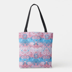 Transgender Dragon Damask - Trans Pride Flag Colou Tote Bag