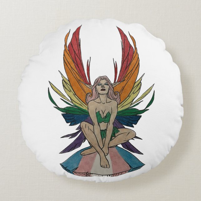 Transgender Faerie Round Pillow (Front)