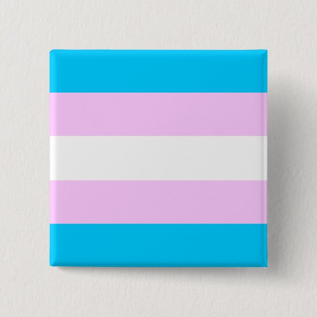 Transgender flag 2 inch square button (Front)