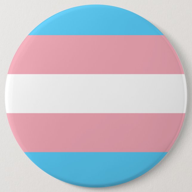 Transgender Flag 6 Inch Round Button (Front)
