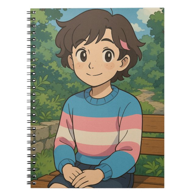 Transgender Flag Anime Person | LGBTQIA+  Notebook (Front)