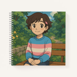 Transgender Flag Anime Person   LGBTQIA+  Notebook
