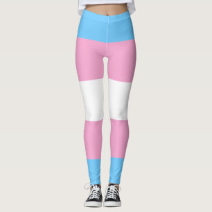 Transgender Flag Blue Pink White Striped LGBT Leggings