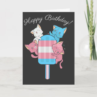 Transgender Flag Cats and a Popsicle Card