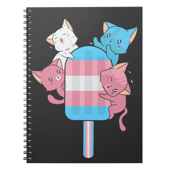 Transgender Flag Cats and a Popsicle Notebook (Front)