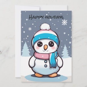 Transgender flag coloured snowman christmas card