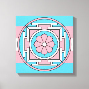 Transgender Flag Colours Mandala New Moon LGBT Canvas Print