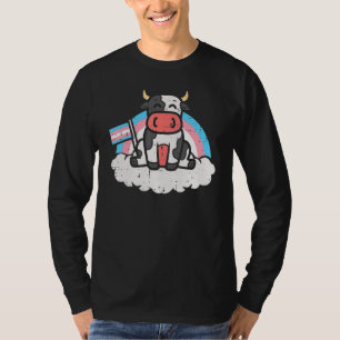 Transgender Flag Cow Lgbt Trans Pride Stuff Farmer T-Shirt