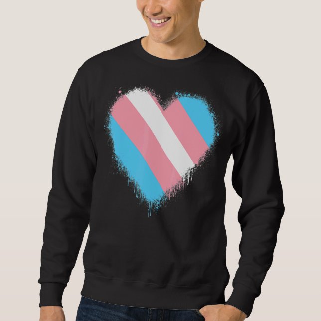 Transgender Flag Heart For Transgender Pride Sweatshirt (Front)