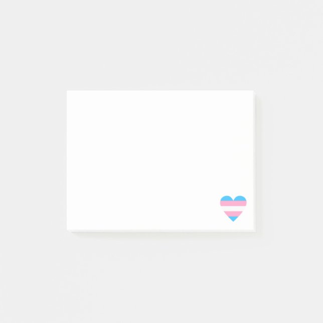 Transgender Flag Heart Post-it Notes (Front)