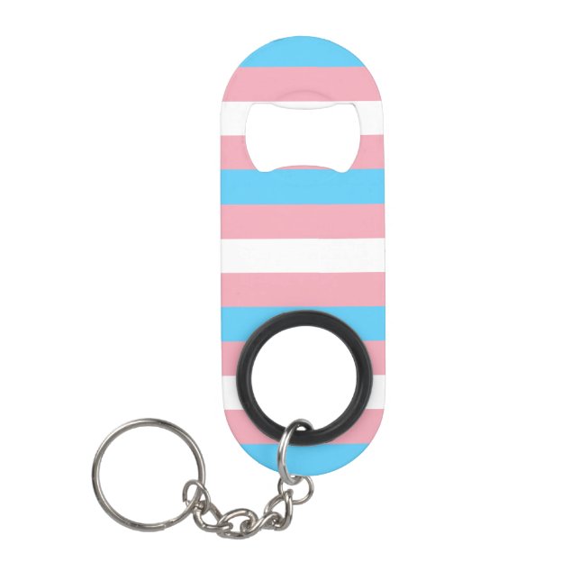 Transgender Flag Keychain Bottle Opener (Front)