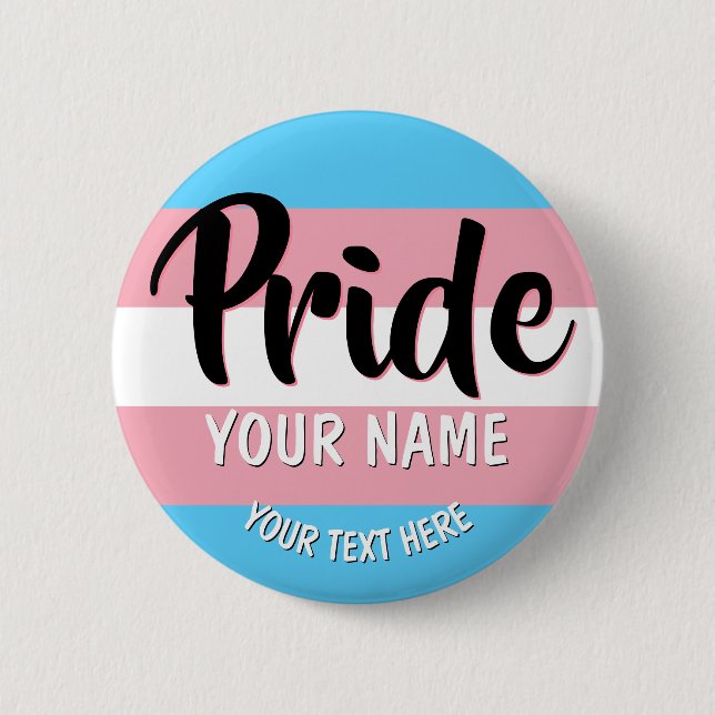 Transgender Flag LGBT Personalized 2 Inch Round Button (Front)