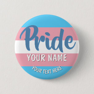 Transgender Flag LGBT Personalized Button