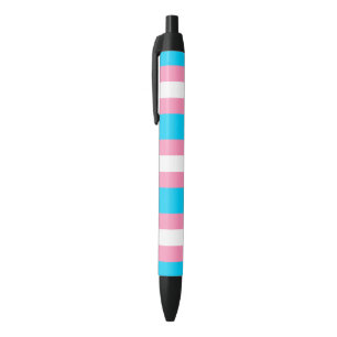 Transgender Flag LGBTQIA+ Pink, Blue and White Black Ink Pen