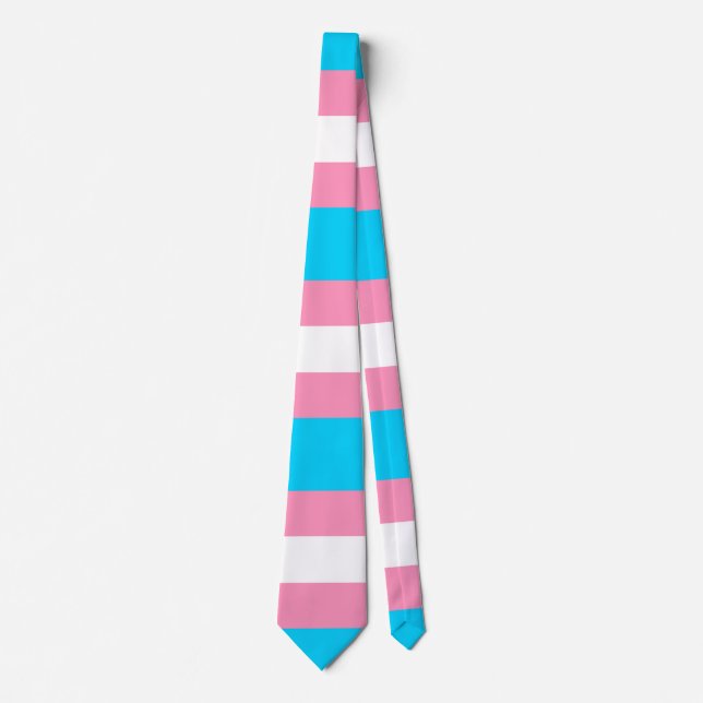  Transgender Flag | LGBTQIA+ Pink, Blue and White Tie (Front)