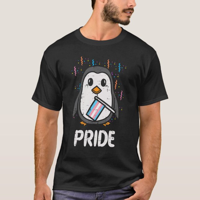 Transgender Flag Penguin Lgbt Trans Pride Stuff An T-Shirt (Front)