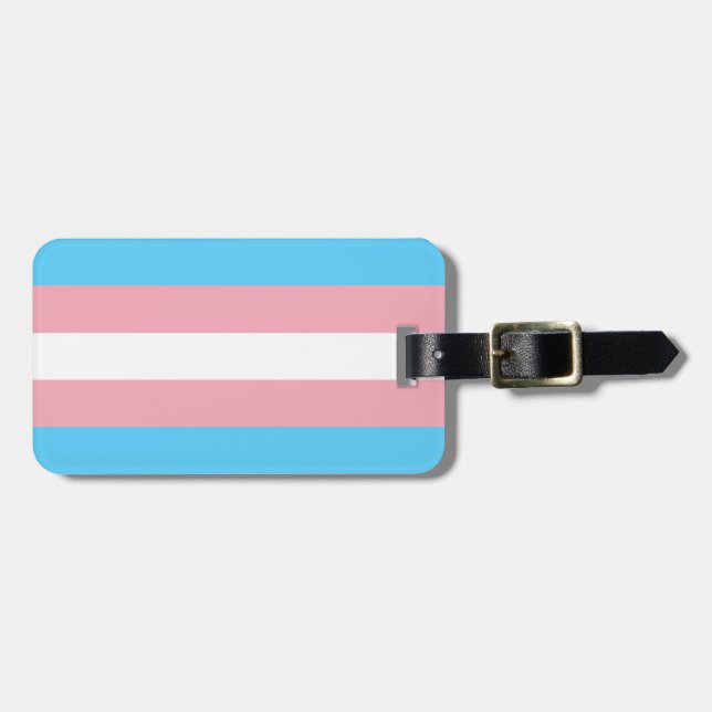 Transgender Flag Personalized Luggage Tag (Front Horizontal)
