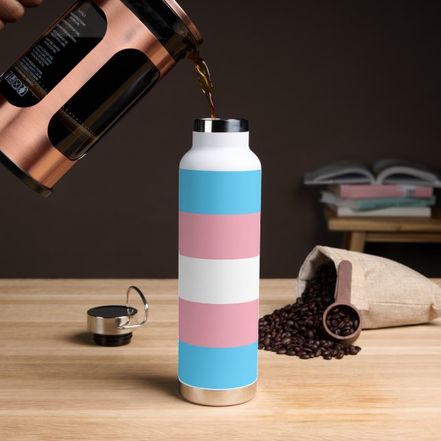 Transgender Flag & Pride community / gender flag Water Bottle (Coffee)