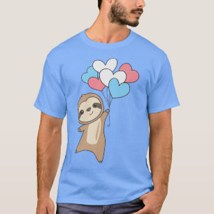Transgender Flag Pride Lgbtq Balloon Heart Sloth  T-Shirt