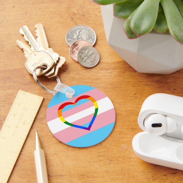 Transgender Flag, Rainbow Heart & Pride /gender Keychain (Desk)