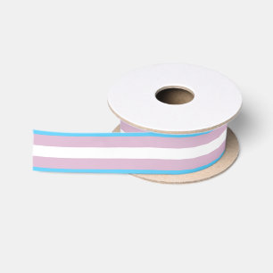 Transgender Flag Ribbon Spool Satin Ribbon