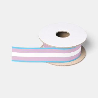 Transgender Flag Ribbon Spool Satin Ribbon