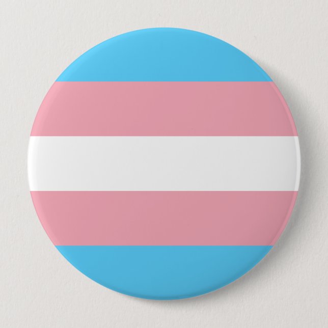 transgender flag trans lgbt lgbtq gay lesbian homo 4 inch round button (Front)