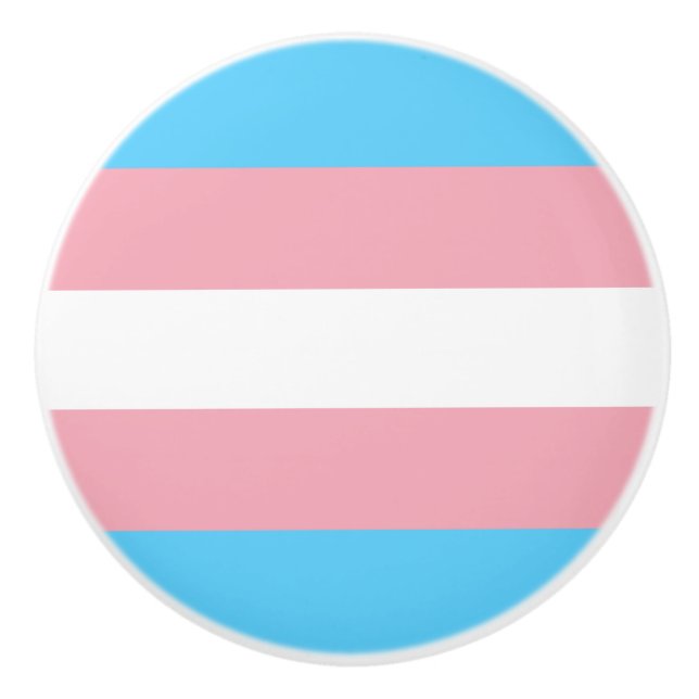 transgender flag trans lgbt lgbtq gay lesbian homo ceramic knob (Front)